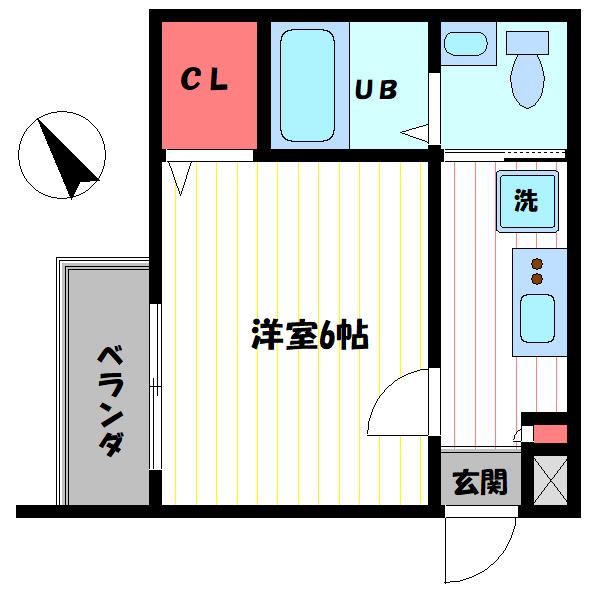 ソリッド保土ヶ谷壱番館(1K/1階)の間取り写真
