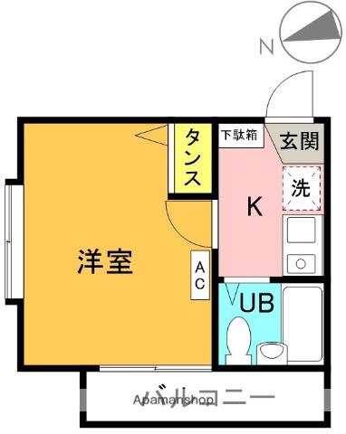 セルシオン相模原Ⅰ(1K/1階)の間取り写真