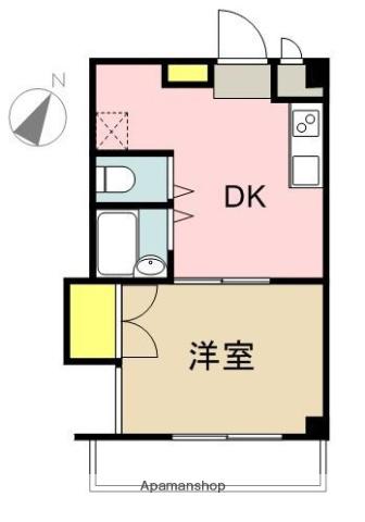 ブランニュー相模が丘(1DK/3階)の間取り写真