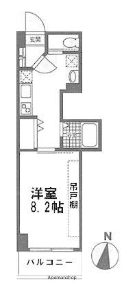 アバンサール湘南(1K/4階)の間取り写真