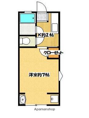 コーポみやしろ(1K/1階)の間取り写真