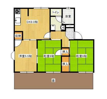 チェリーハイム2(3DK/1階)の間取り写真