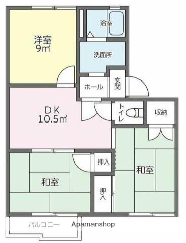 スプルースⅣ D(3DK/1階)の間取り写真