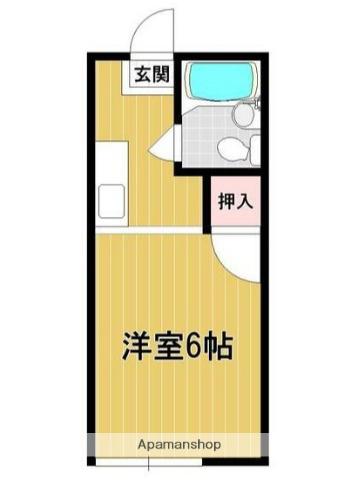 ベルハイツ(ワンルーム/1階)の間取り写真