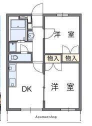 メイゾン・チュトワイエ白旗(2DK/3階)の間取り写真