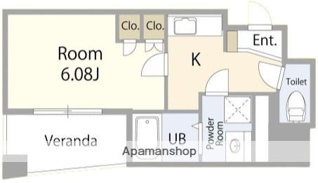 FIORE KP 茅ヶ崎(1K/7階)の間取り写真