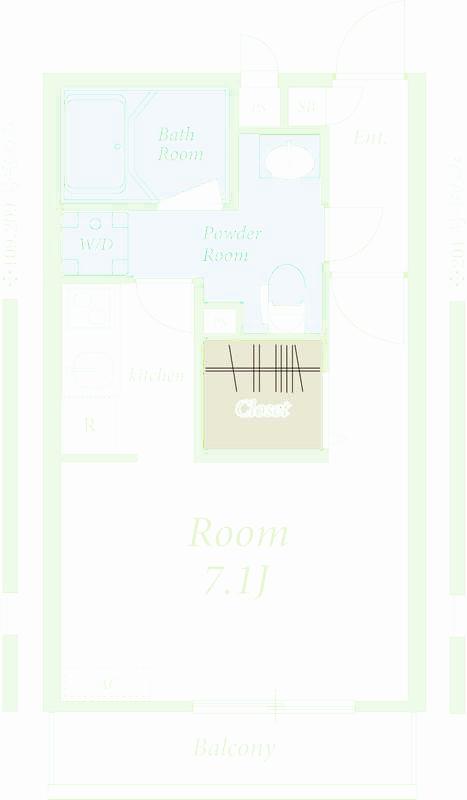 リブリ・グランシエル(1K/1階)の間取り写真