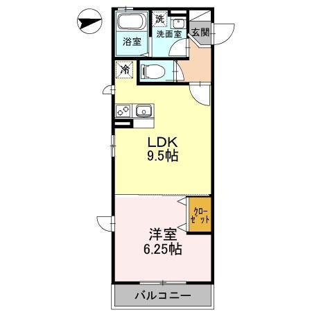 カリーサビラー(1DK/2階)の間取り写真