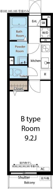 リブリ・茜(1K/1階)の間取り写真