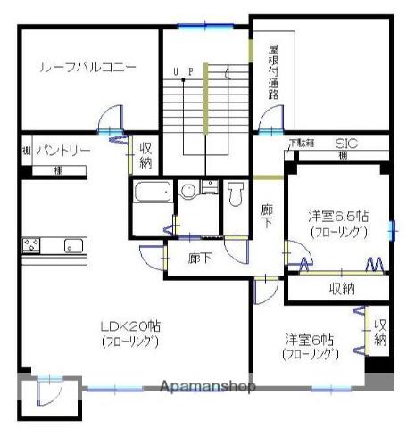 コンブロンビル(2LDK/4階)の間取り写真
