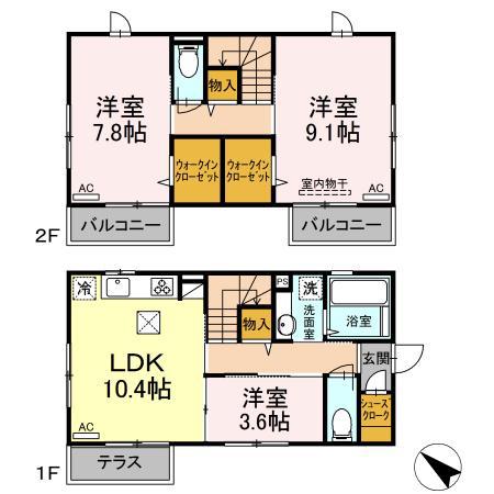 横浜市グリーンＬ 東山田駅 徒歩11分 2階建 築11年(3LDK)の間取り写真