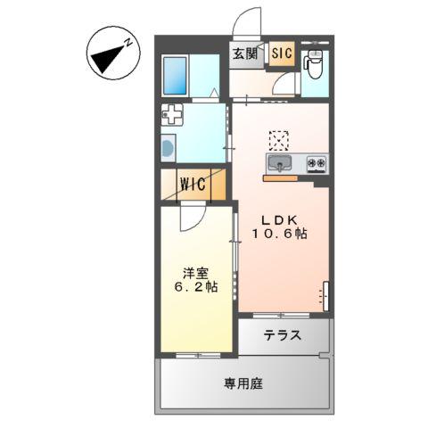 N S ARK(1LDK/1階)の間取り写真