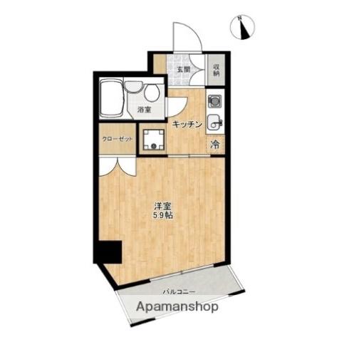 レジデンツア元住吉(ワンルーム/1階)の間取り写真