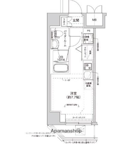 RELUXIA横濱元町(1K/5階)の間取り写真