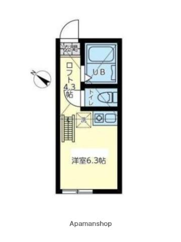 ユナイト天神スピリッツ(ワンルーム/2階)の間取り写真