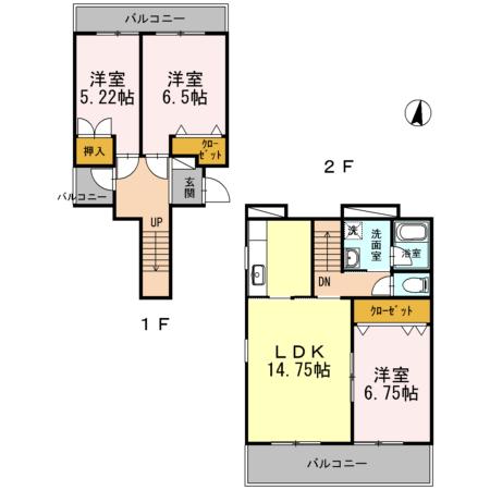 テレパレス湘南平塚 1号棟(3LDK/1階)の間取り写真