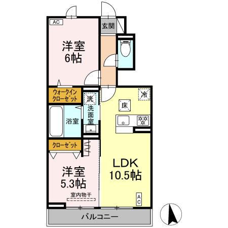 センチュリーハイムすみよし台 V(2LDK/1階)の間取り写真
