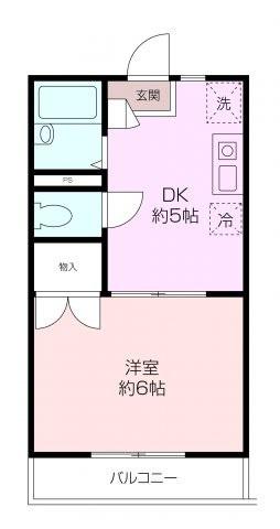 ドウエル 1(1DK/2階)の間取り写真