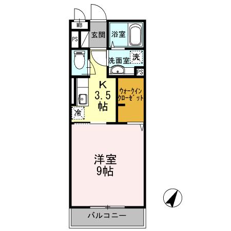 シュティルレーベン(1K/3階)の間取り写真