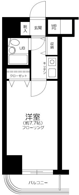 ピュアシティ横浜5(1K/5階)の間取り写真