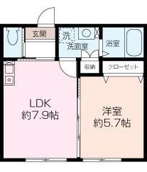 ハウスDANKEⅡ(1LDK/1階)の間取り写真