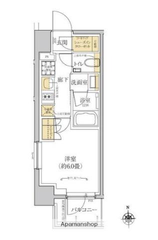 グレーシアフィット横浜(1K/6階)の間取り写真