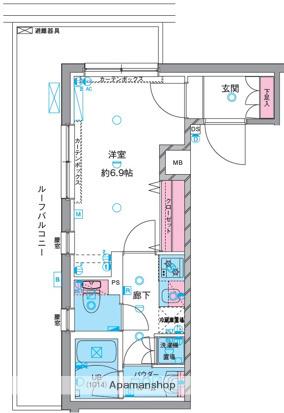 GENOVIA町田(1K/4階)の間取り写真