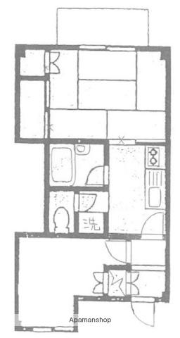 エヌジーエス滝頭(2DK/1階)の間取り写真