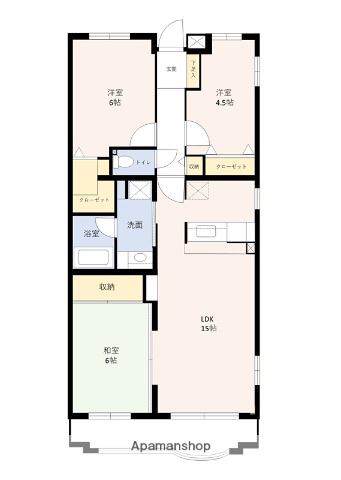 メゾンベール壱番館(3LDK/3階)の間取り写真
