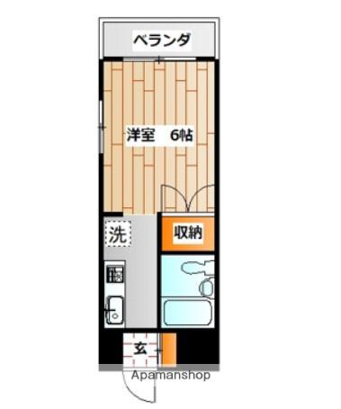 ヴェルデン花の木(1K/2階)の間取り写真