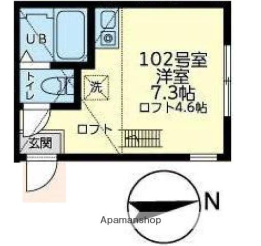 ユナイト横浜カッシーナ(ワンルーム/1階)の間取り写真
