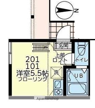 ユナイト戸部リフレクション(ワンルーム/2階)の間取り写真