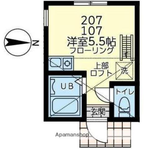 ユナイト戸部リフレクション(ワンルーム/1階)の間取り写真