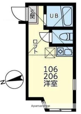 ユナイト芹ヶ谷アゾレス(ワンルーム/1階)の間取り写真