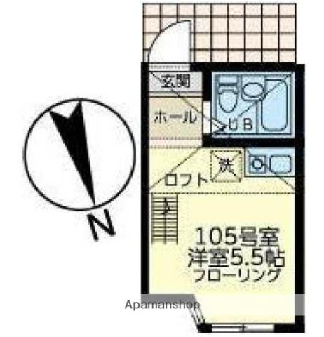 ユナイト南太田ジヴェルニー(ワンルーム/1階)の間取り写真