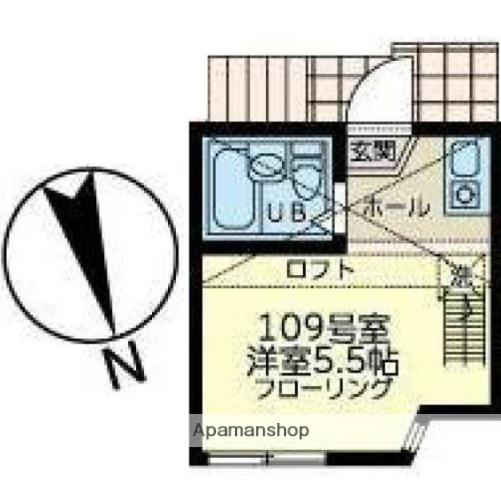 ユナイト南太田ジヴェルニー(ワンルーム/1階)の間取り写真