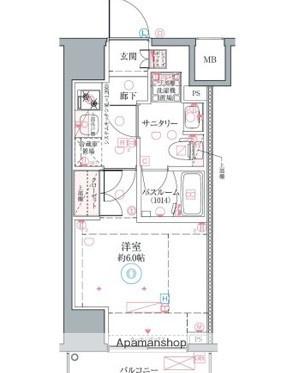 クレヴィスタ横浜関内Ⅱ(1K/9階)の間取り写真