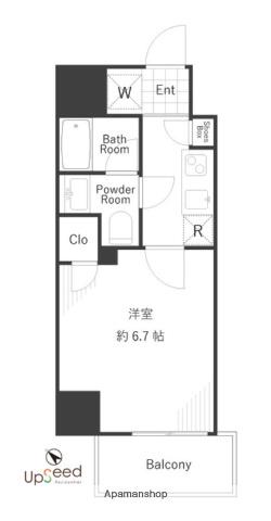 LEXE 横濱関内(1K/7階)の間取り写真