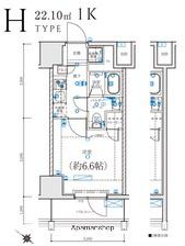 LEXE 横濱関内(1K/7階)の間取り写真