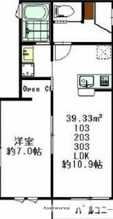 アルバ北久里浜(1LDK/1階)の間取り写真