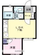 ザ・ガーデン フィールド(1LDK/2階)の間取り写真