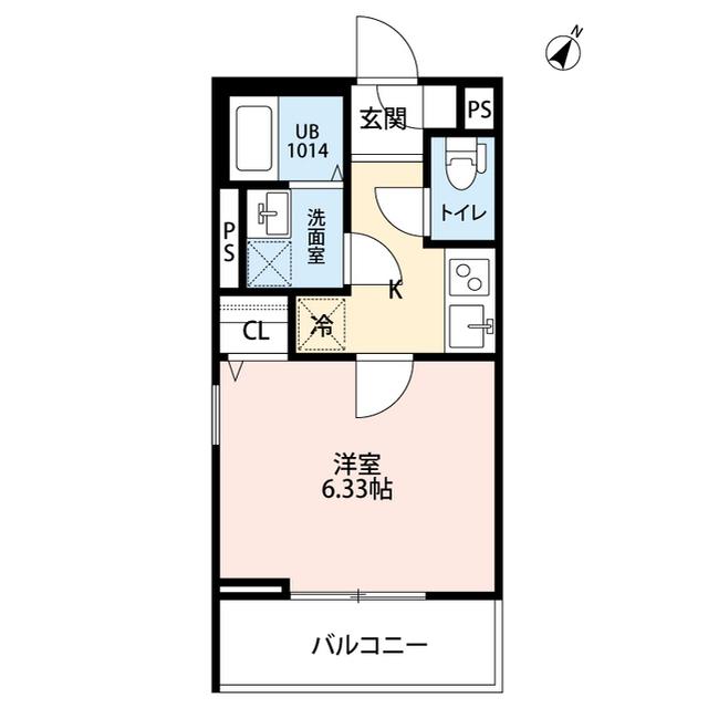 古淵アパート計画B棟(1K/1階)の間取り写真