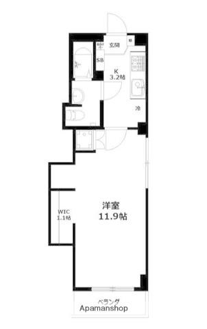 ホワイトビル(1K/3階)の間取り写真