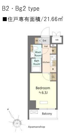 SHOKEN RESIDENCE横浜鶴見V(1K/10階)の間取り写真