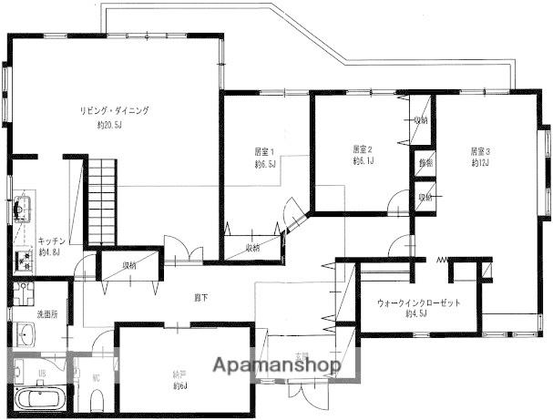 相模鉄道本線 平沼橋駅 徒歩11分 2階建 築32年(3SLDK)の間取り写真