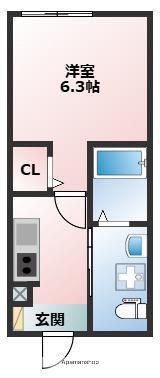 リアル東戸塚パークテラス(1K/3階)の間取り写真