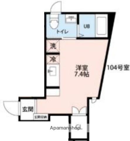 フェリオ小田急相模原(ワンルーム/1階)の間取り写真