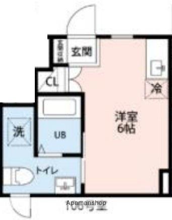 フェリオ小田急相模原(ワンルーム/1階)の間取り写真