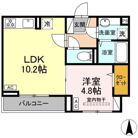 D PAINA 今井南町(1LDK/3階)の間取り写真