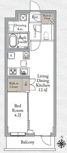 LIVE CASA千鳥町(1LDK/1階)の間取り写真